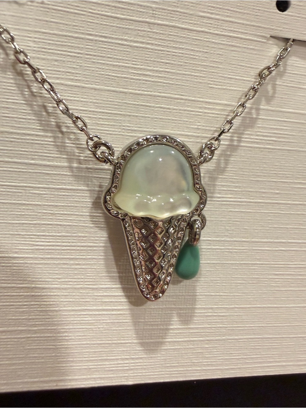 Kendra Scott | Silver Plated Mint Ice Cream Cone Pendant Necklace